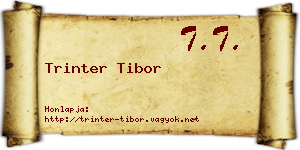 Trinter Tibor névjegykártya